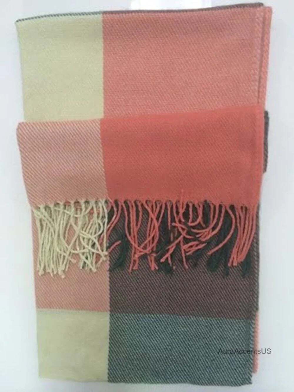 Women's Large Plaid Shawl Wrap Winter Warm Soft Polyester Scarf Blanket